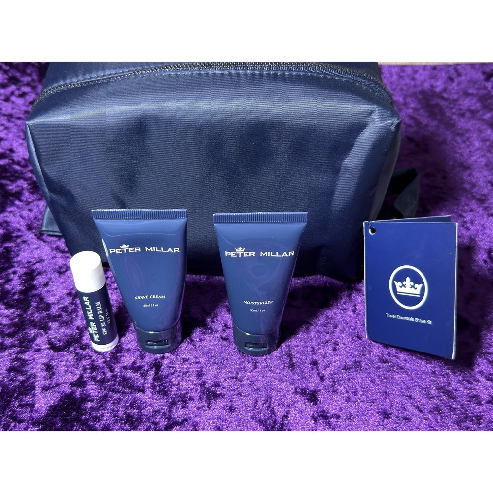 Peter Millar Travel Toiletry Bag Essentials Shave Kit Dopp Shave Cream Lip Balm